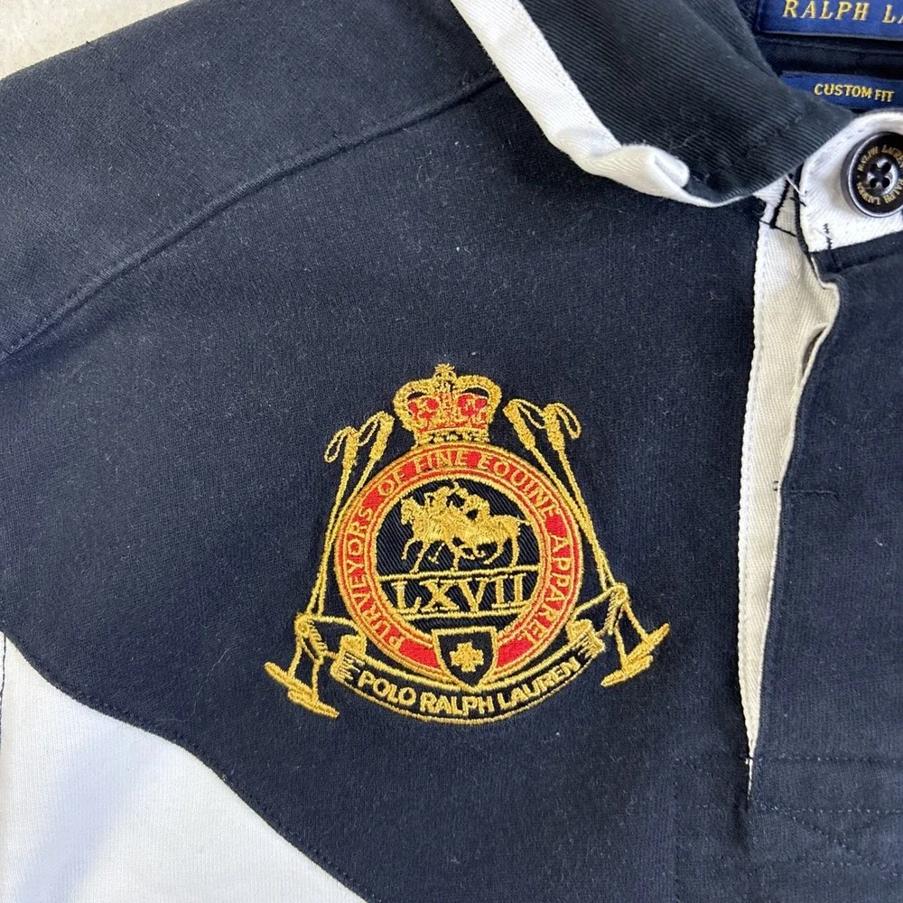 Polo Ralph Lauren USA LXVII Big Pony Long Sleeve Rugby Polo Shirt 3 Custom Fit L